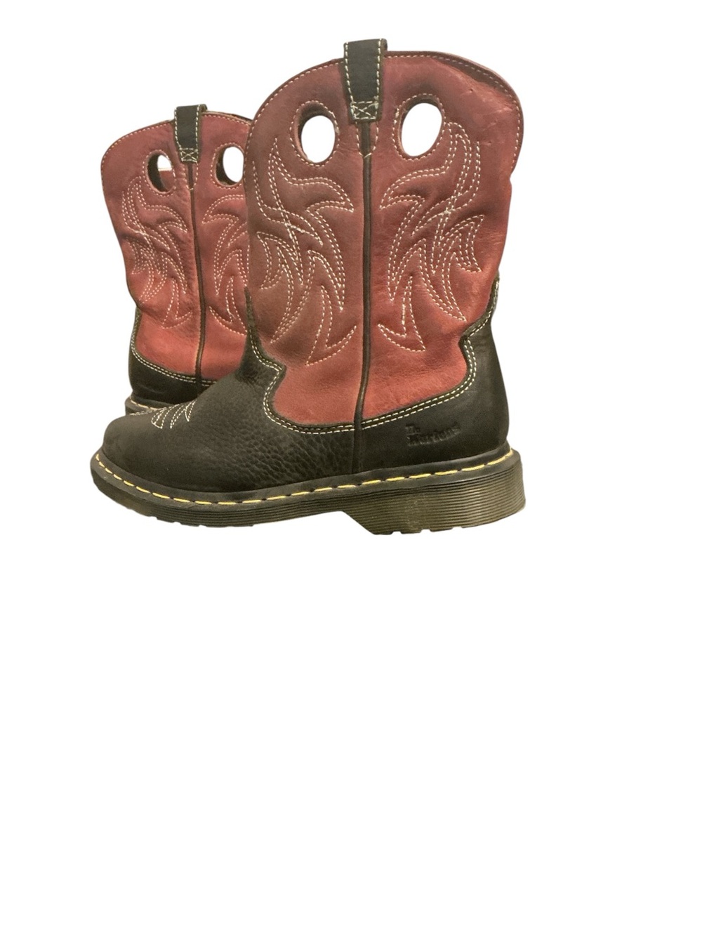Dr. Martens Brown and Red Leather Heeled Boots